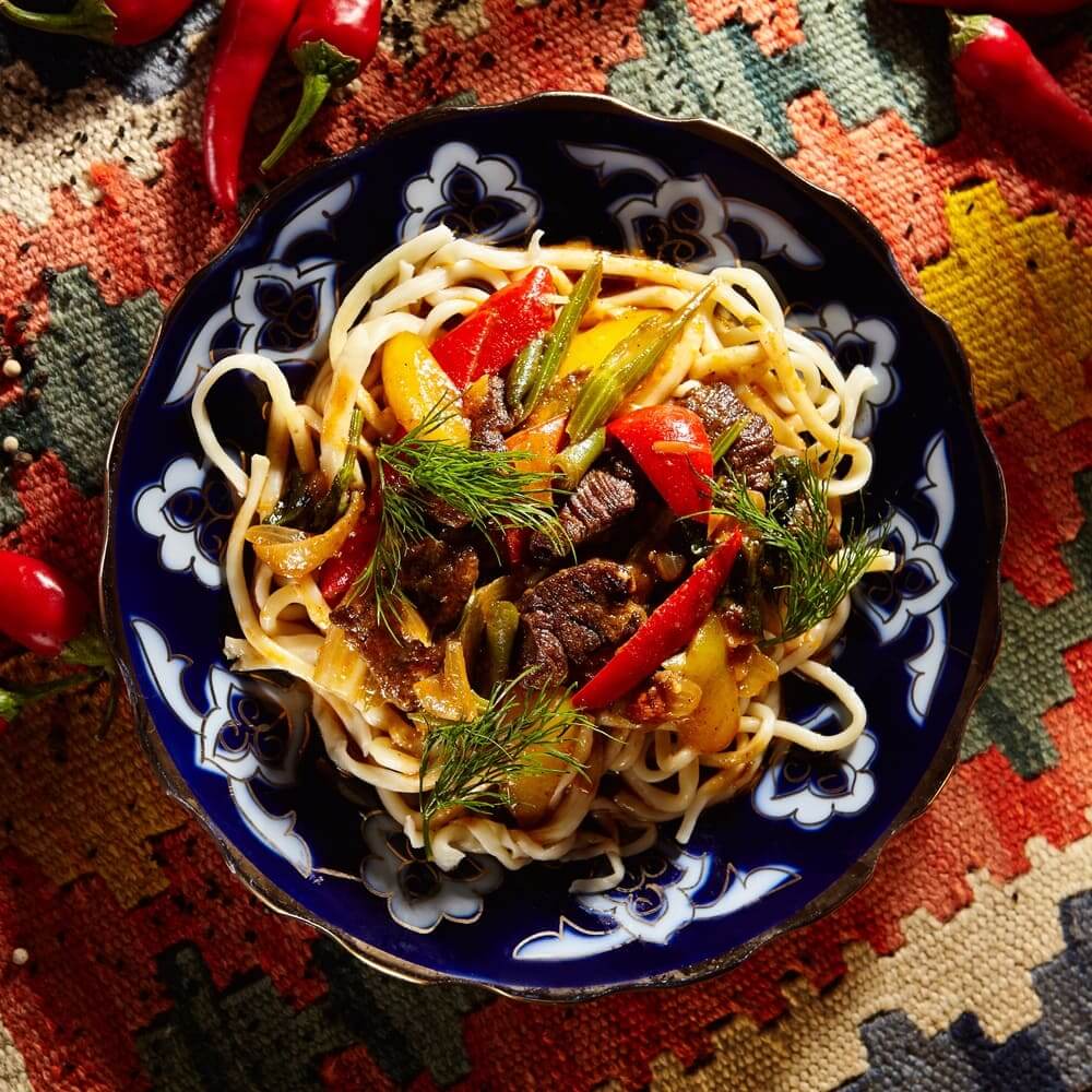 Узбекская кухня. Лапша Лахман и Самса